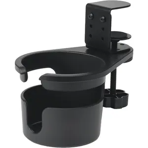 360° Rotating Cup Holder Under Desk Anti Spill Space Saving for Home Office Camping for Mugs, Glass, Heavy Drink