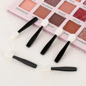 Disposable Eye Shadow Sponge Applicators, Mini Dual Sided Eyeshadow Brush Set Portable Travel Eye Shadow Applicator Sticks Multipurpose Lips Eye Makeup Brushes with Sponge Tip for Women Girls