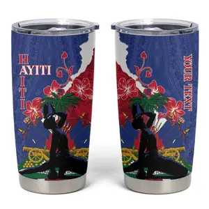 Personalised Haiti Le Marron Inconnu Tumbler Cup Dashiki Mix Polynesian Pattern
