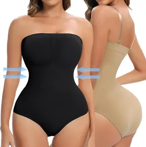 Women Strapless Shapewear Bodysuit Seamless Tummy Control Tube Top Body Shaper with Smooth Fit Comfortable Compression Outfits Elegant