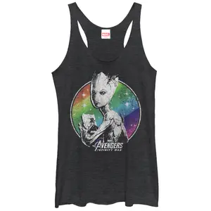 Women's Marvel Avengers: Infinity War Groot Rainbow Racerback Tank Top