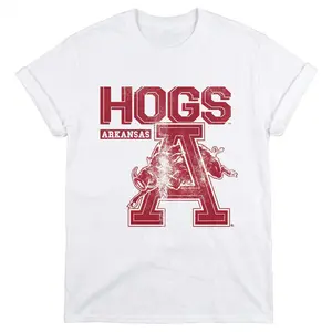 [MADE IN US] Arkansas Razorbacks Vintage Shirt - Premium Hogs Graphic Tee - Retro College Streetwear