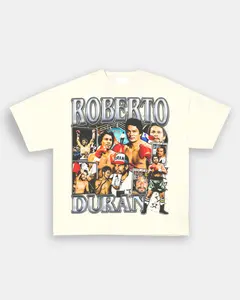 ROBERTO DURAN TEE – VINTAGE BOOTLEG Cotton Casual Crew Neck Slim-fitting Plain Floral Striped Black