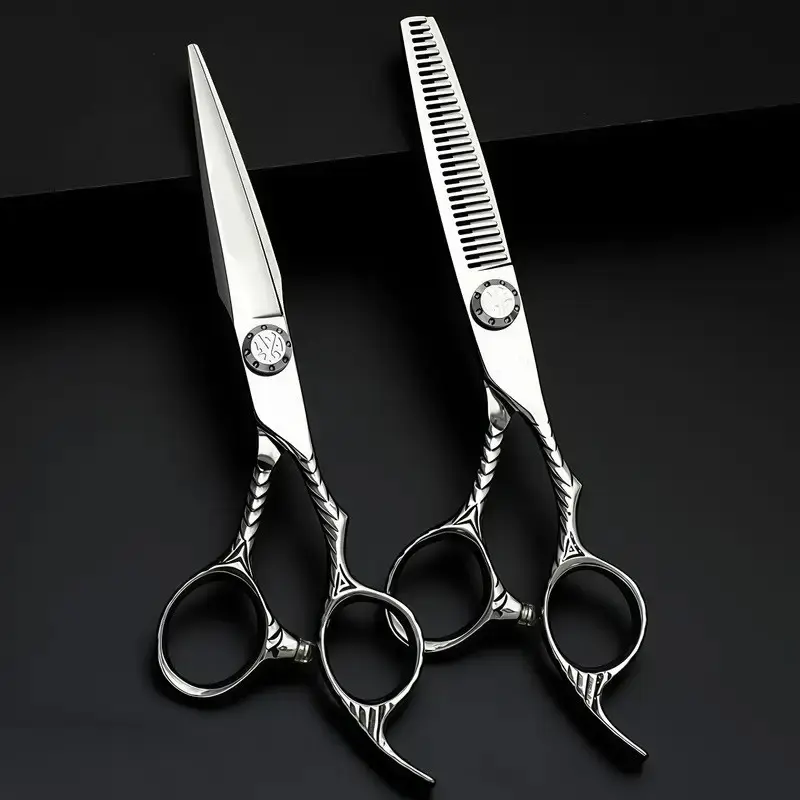 1PC Premium Japanese 440C Steel Scissors Precision Trimming Tool, Handcrafted, Sharp & Durable for Haircutting, Curly Hair, and Normal Hair Types, Ergonomic Grip, Hair Styling Tools [Premium Scissors]