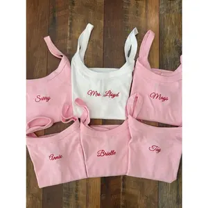 Personalized Embroidered Tank Top, Custom Embroidery Mrs Bride gift, Bachelorette party idea Embroidered Icon Tank Top