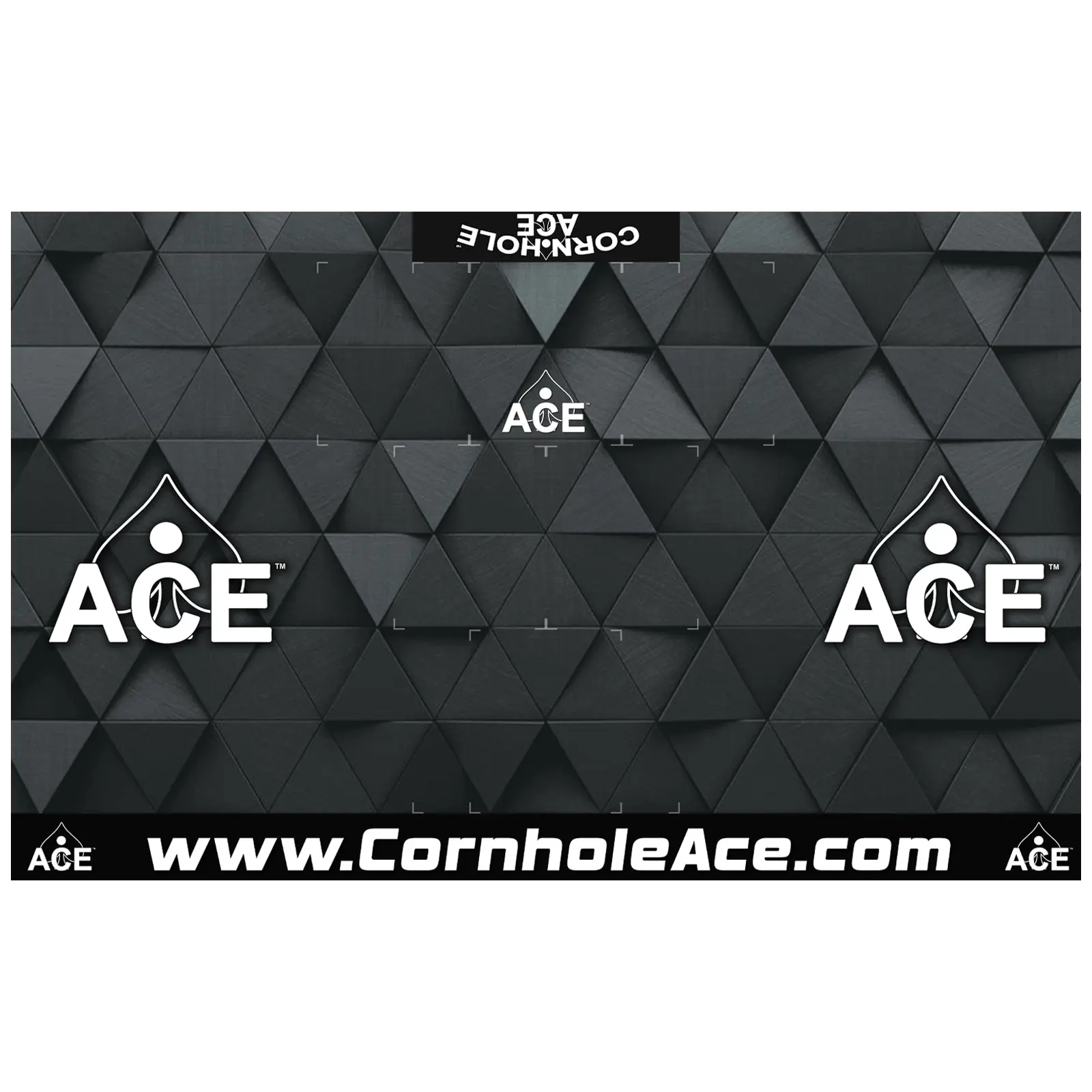 ACE Rubber Cornhole Pitch Pad Mat Set - 2 Pads (8 ft x 5 ft) for Bag Pong Players, Compatible with Cornhole Boards, Transport-Suitable for Airmail Boxes, Ideal for Backyards & Events, Easier to See Foul Line