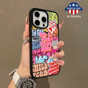 Trendy Magnetic Case for iPhone11/12/13/14/15/16/promax Colorful Graffiti Scriptures MagSafe Ready, Ultra Thin & Shockproof | Cute Pick for Girls
