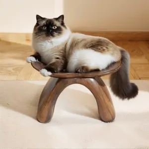 Handmade Walnut Butterfly Stool | Unique Mortise-Tenon Pet Furniture | Rustic Home Decor Living Room Lounge Wood Seater Interior bar stool Footstool