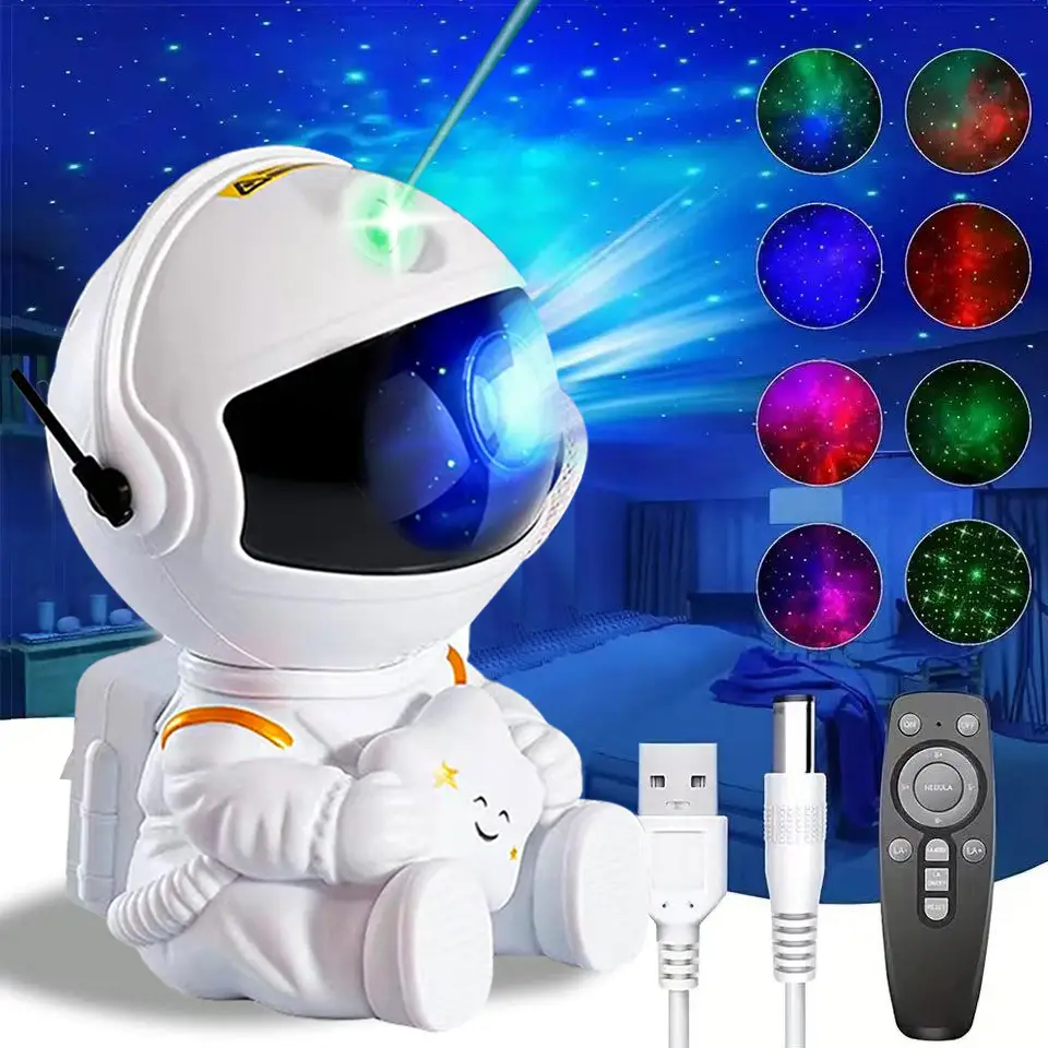 Astronaut Star Projector, Galaxy Projector Light, Kids Night Light, 8 Colors LED Nebula Star Ceiling Night Light with Remote,Kids Room Decor, Gifts fo
