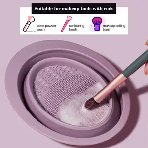 New Silicone Makeup Brush Cleaning Sponge Tool, Colorful Eyeshadow Brush Cleaner with Textured Surface for Easy Use, Makeup Brush Washer, Silicone Brush Cleansing, Silicone Brush Cleanser