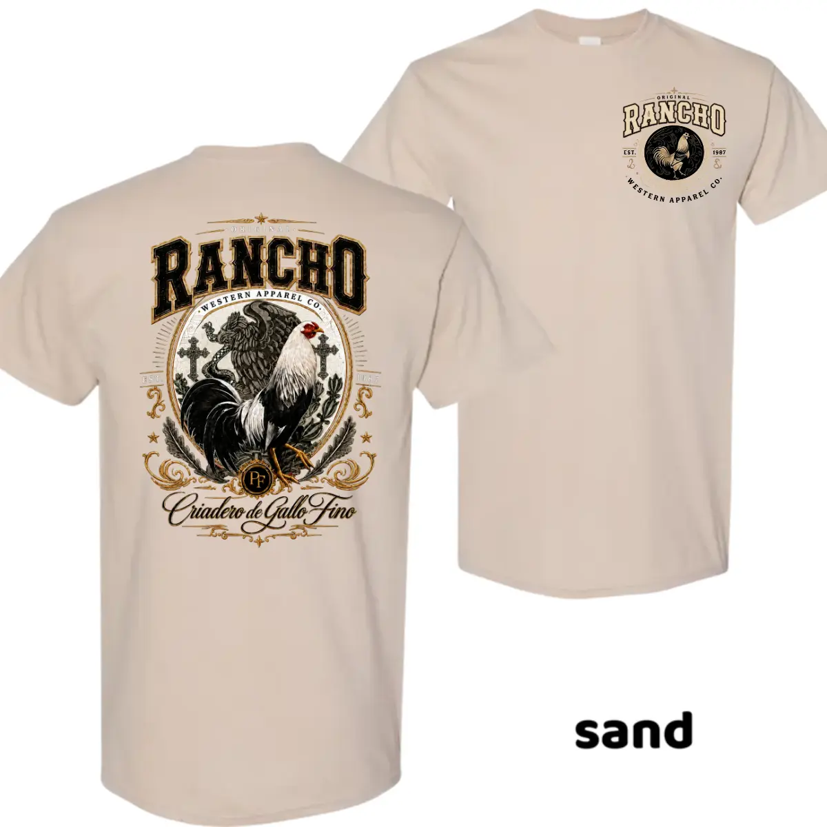 Rancho Criadero de Gallo Fino Rooster T-Shirt, Western Gamefowl Shirt, Gallo Fino Breeder Tee, Ranch Rooster Graphic, Mexican Farm Style Shirt, Cockfighting Lover Gift, Cowboy Country Apparel