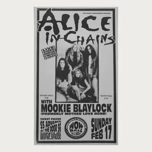 Alice in Chains and Mookie Blaylock Concert Inspired Poster, Vintage Retro 90s Grunge Music Wall Art (Unframed / Print Only)