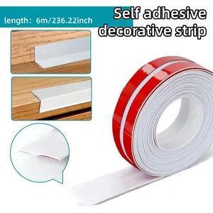 1 Roll 6-meter/236.22-inch Self-adhesive Vinyl Wall Decoration Strip, Easy To Peel Off Corner Decoration, Border Decoration Strip, Solid Color Design Wall Sticker, Very Suitable for Interior Wall Edges and Corners, Modern Home Decoration