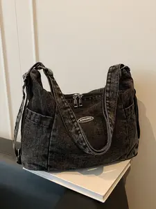 Trendy Fashion Letter Design Tote Bag, Versatile Shoulder Crossbody Dual Strap, Perfect for Daily Outings & Casual Wear, Cross Body Bags