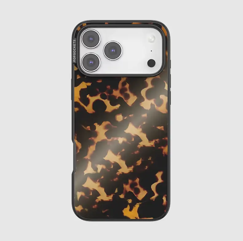 MagSafe Cellphone Case for iPhone 17 Pro Max - Magsafe Compatible Tortoiseshell Design with Mirror PopSocket, Protective Accessory, Accessories, Magsafe Compatible With Magsafe