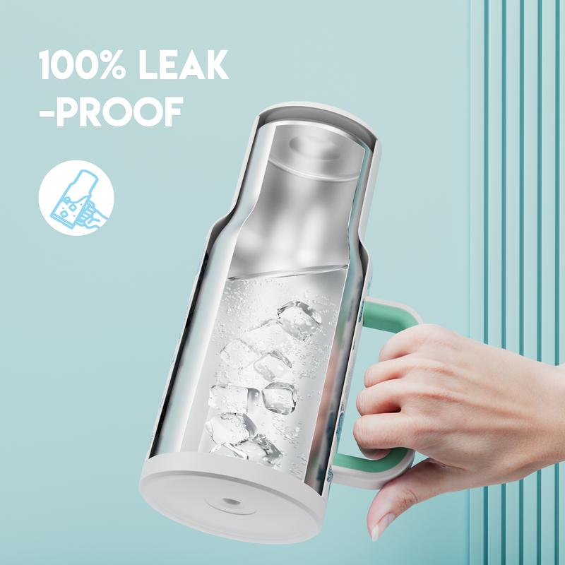 【Latest Style】 - Meoky 40oz Stay Hot Or Cold All DayStainless Steel Thermos Cup, Perfect For Car, Office & Travel, Large Capacity, Trendy Design, Valentine's Day gift Ready Glow-In-The-Dark White Marine Life, Insulated Mug Tumbler With Handle 【Latest Style】 - Meoky 40oz Stay Hot Or Cold All DayStainless Steel Thermos Cup, Perfect For Car, Office & Travel, Large Capacity, Trendy Design, Valentine's Day gift Ready Glow-In-The-Dark White Marine Life, Insulated Mug Tumbler With Handle