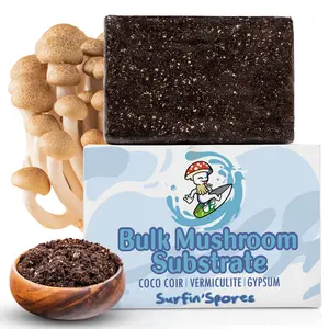 Surfin' Spores Bulk Mushroom Substrate - 5 lb Bags Expert Mycologist Blend of Coco Coir, Vermiculite & Gypsum, Pasteurized & Odor-Free, Long Shelf-Life, Ideal for Monotub Cultivation