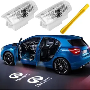 Hugexpen 2Pcs HD Door Lights Logo Projector Compatible with QX50/56/60/70/80 Q50/60/70 G25/37 M25/35/37/45/56 FX35/37/45/50 EX25/35/37 Model LED Car Door Welcome Lights Accessories