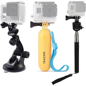 Action Camera Accessories Kit Compatible with Gopro Hero 13 12 11 10 9 8/AKASO EK7000/Brave 4/Brave 7 LE/DJI Osmo Action 5 pro/ODDV/Xilecam, Selfie Stick Suction Cup Mount Floating Handle Grip