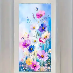 Elegant Floral Window Film, Abstract PVC Static Cling Sticker, Luxury Home Decor for Glass Doors, Privacy Protection for Living Room Bedroom Bathroom