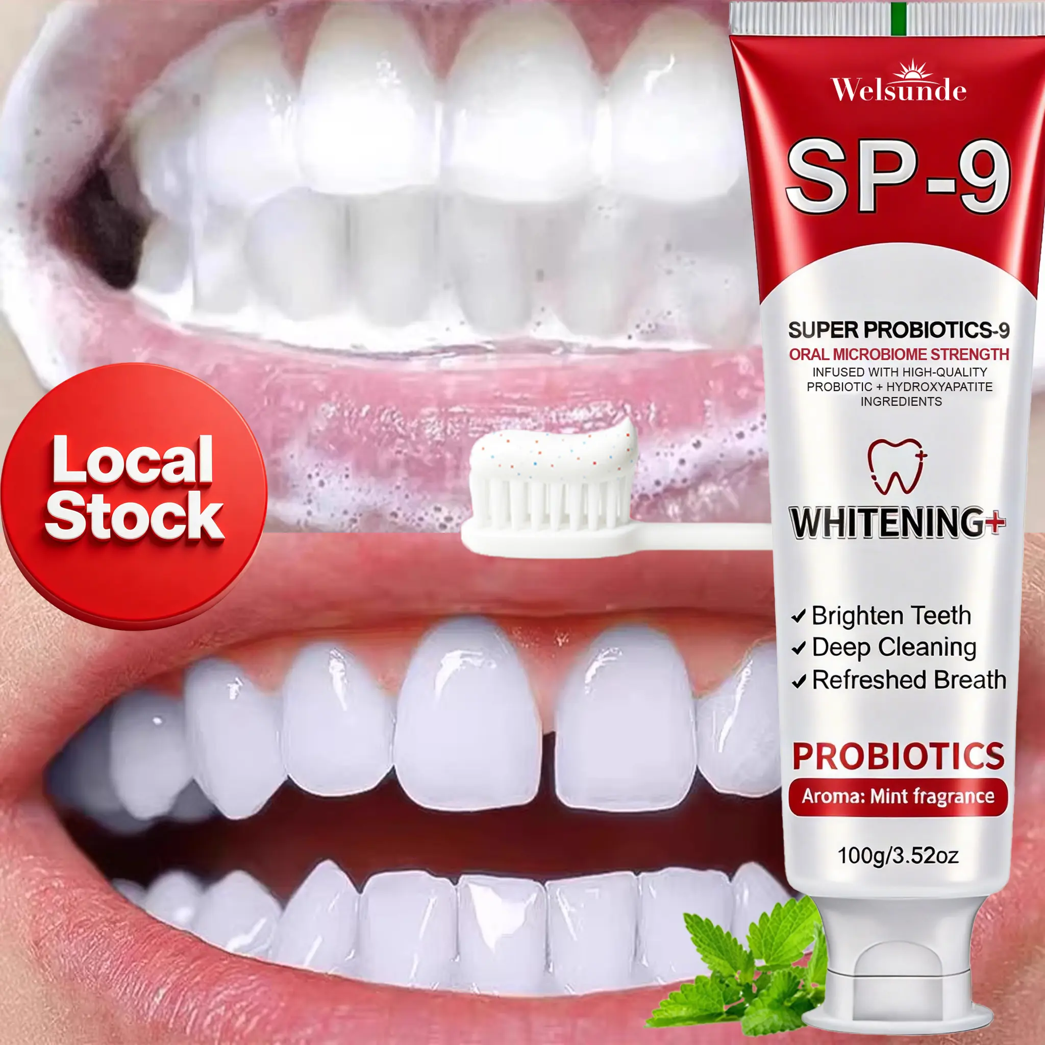 Welsunde SP-9 Super Whitening Probiotics Toothpaste, Oral Care Beauty & Personal Care Product toothpaste toothpaste squishy
