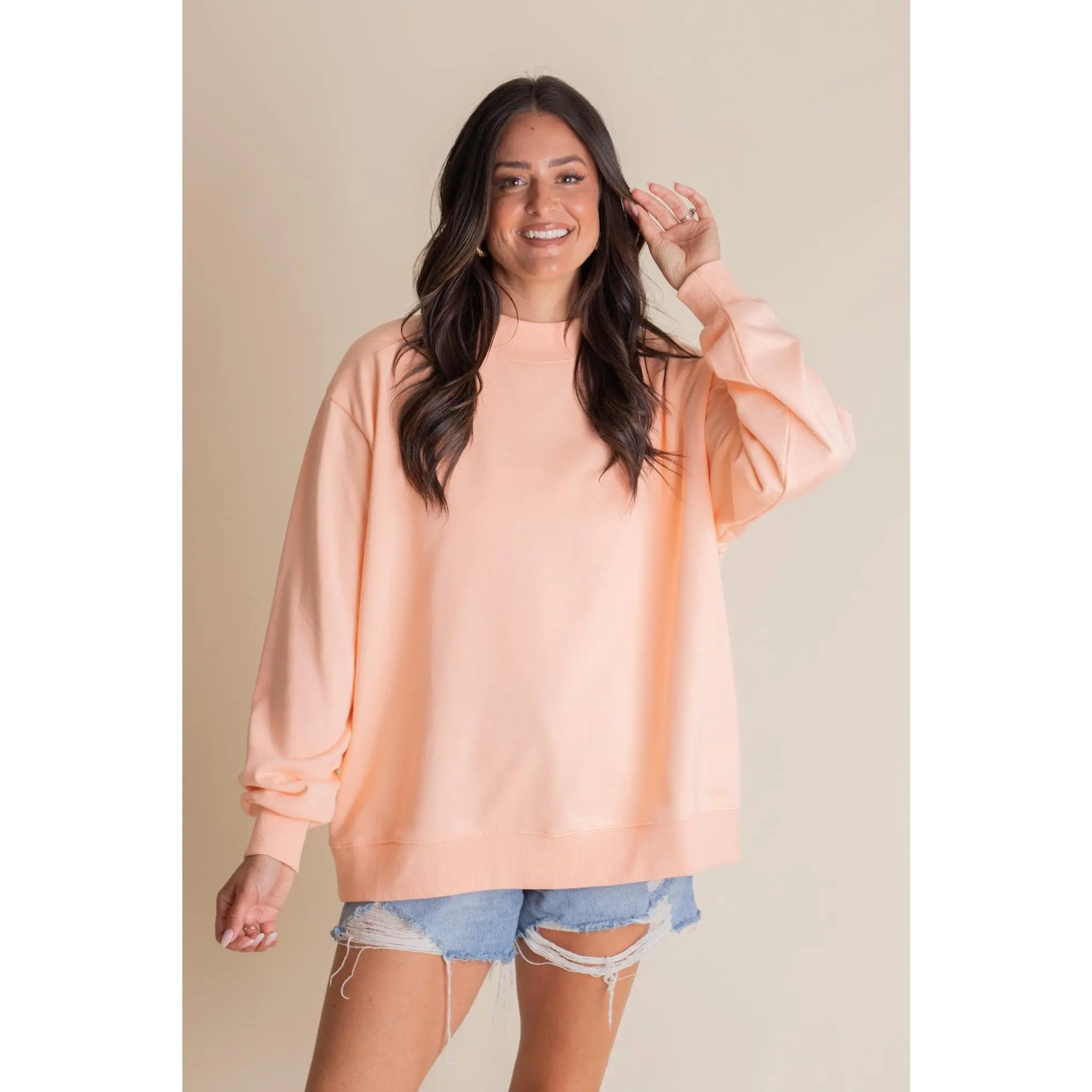 Papaya Paradise Mock Neck Sweatshirt