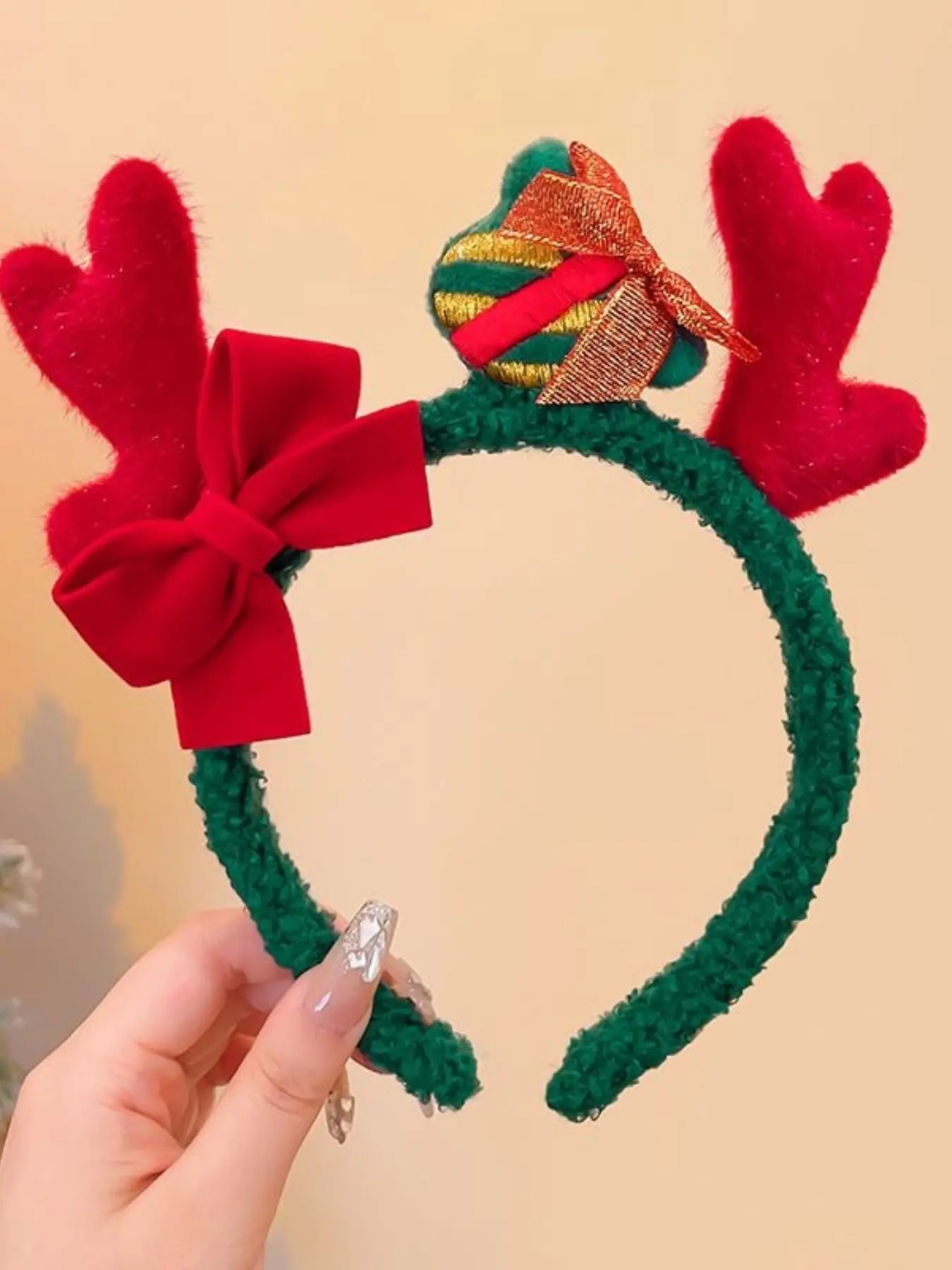 1Count cute plush reindeer Santa Claus Hair Band Bear headband, adorable cosplay accessories, perfect for party role-playing, birthday gifts, Halloween and Christmas decorations