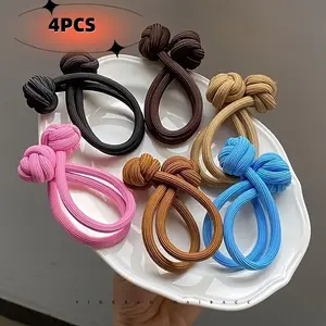 4 Pcs High Ponytail Hair Ties, Elastic Thick Hair Bands, No Damage Scrunchies, Hair Styling Accessories