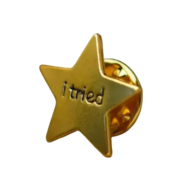 A Five-pointed Star Lettered Cuff Brooch, Funny Enamel Pin, good job pin, thumb up pin, 5 stars pin