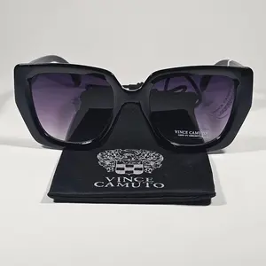 Vince Camuto VC1136 OX Cat Eye Sunglasses Shiny Black Smoke Gradient Lens