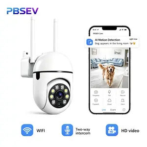PBSEV Security Cameras for Home, 1080P Pan/Tilt Panoramic View HD Security System, Indoor Camera with Color Night Vision Surveillance, Clear Two-Way Audio, Bluetooth/WiFi Connection, 24/7 Recording for Home Baby/Pet Monitor