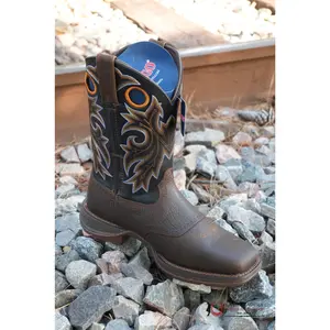 DURANGO Dark Brown With Yellow Stiching  MEN WORK Boot - DDB0499