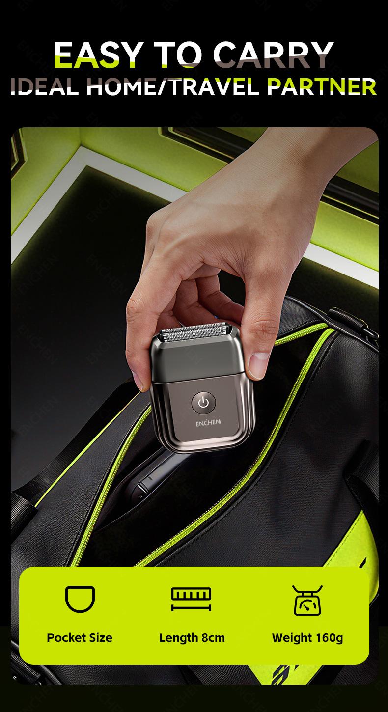 ENCHEN Electric Foil Shavers for Men: Upgraded Mini Electric Razor with 2 Floating Blades & Gears Adjustable - Face Shaver with IPX7 Waterproof Wet/Dry,USB Type CConvenient to carry on trips and give gifts to boyfriends, preferred for dads