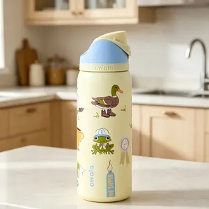 Owala FreeSip "Animal Party" 32 oz Limited Edition Insulated Tumbler Water Bottle - Wide Mouth, New Vacuum Insulation Design, Large-Capacity Kitchenware with Lid, Portable for Camping, Travel