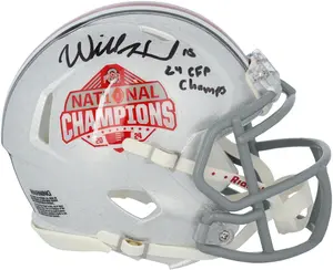 Will Howard Ohio State Buckeyes Autographed 2024 College Football Playoff National Champions Logo Riddell Speed Mini Helmet with "24 CFP Champs" Inscription - Fanatics Authentic Certified
