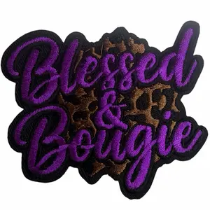 Blessed and Bougie iron on patch