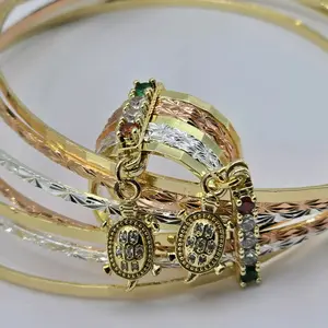 B13-7days set ring #7 & Bracelet Turtle design 2.5-inch in diameter gold-filled water resistant