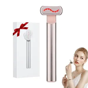 Rechargeable LED Face Eye Massage Stick, Eye Beauty Device, Sensor Vibration Massage Eye Ion Importer, Lift Warm Soothing Relaxing Eye, Facial