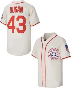 Cheap Wholesale Jimmy Dugan #43 Baseball Jerseys Movie Rockford Peaches Tom Hanks Men's Stitched Jersey Top Quality