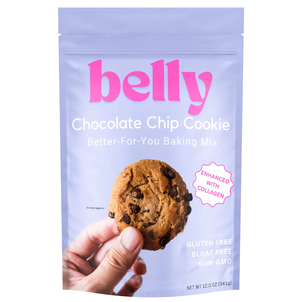 Belly Chocolate Chip Cookie Baking Mix l Bloat-Free Formula l Enhanced With Collagen l Gluten/Grain Free l High Protein & Low Sugar l Non-GMO