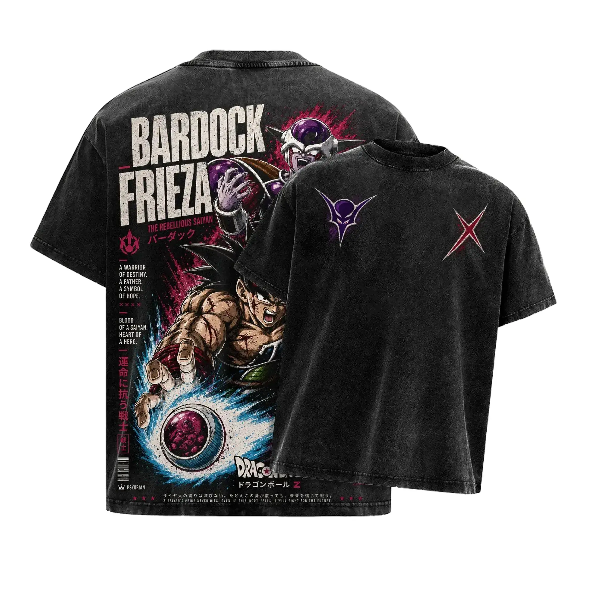 Vintage 90s Anime Bardock Vs Frieza Graphic Tee Premium Washed Cotton Distressed T-Shirt Men Women Unisex DBZ Streetwear Saiyan Warrior Dragon Ball Z Oversized Summer Top Japanese Manga Lover Gift TikTok Shop Trending Gym Apparel Casual Everyday Wear