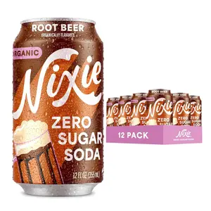 Organic Zero Sugar Soda, Root Beer, Organic, 0 Sugar, 0 Calories, Healthy Soda Pop, NonGMO, Caffeine Free, 12oz Cans (12)