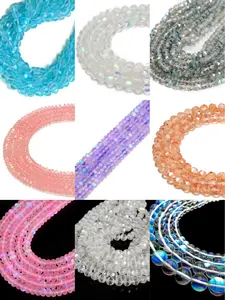 Various beautiful 6mm 8mm 10mm crystal glass beads 15.5" Strand