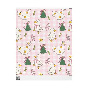 Duckie Christmas Gingham Wrapping Paper - Cute Ducks, Holiday Gift Wrap, Pink Checkered Design, Fun Gift Packaging, Crafting Essentials