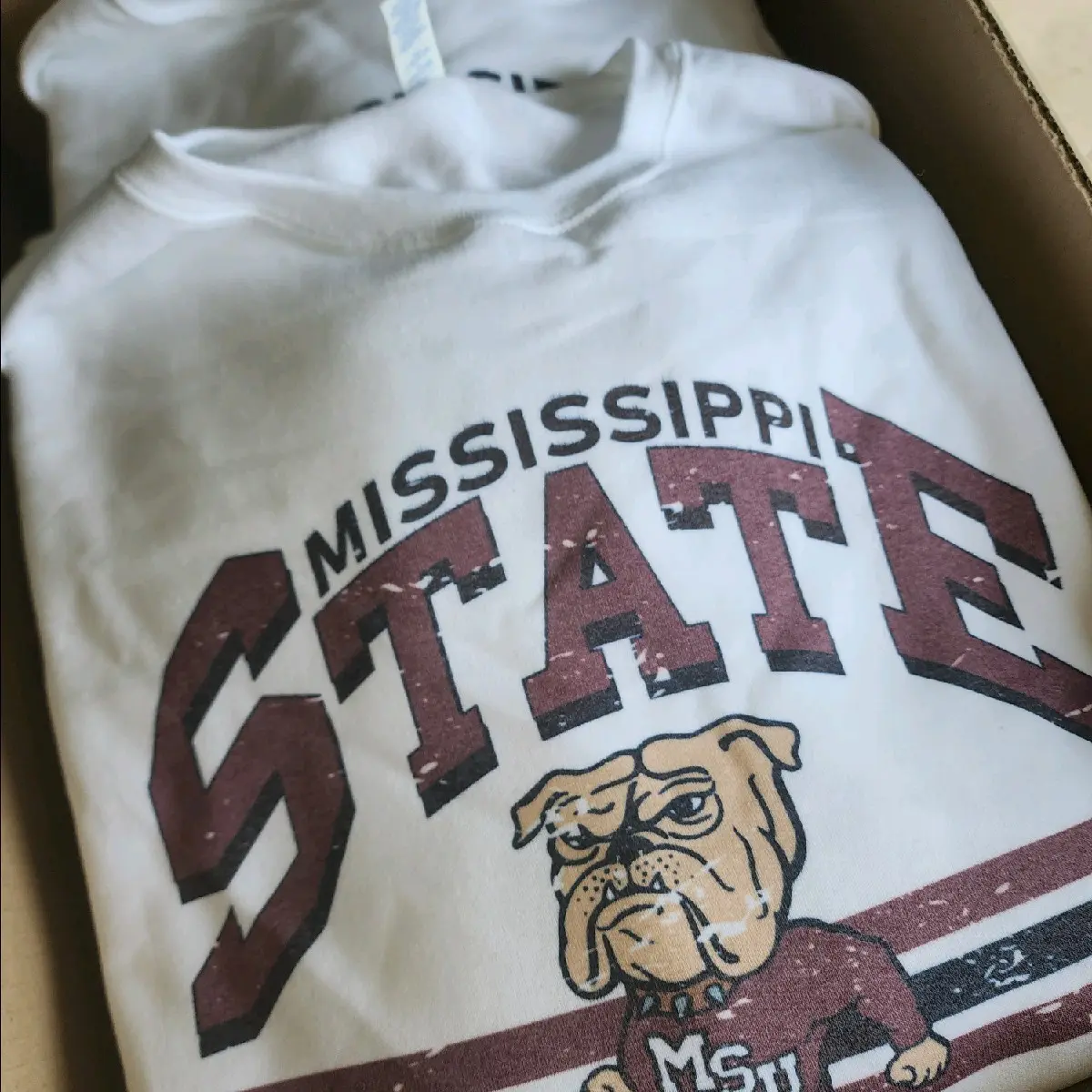 Miss. State Crewneck Sweatshirt in Grey or White - Unisex Fit - Cotton, Comfort