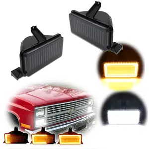 2pcs For Chevrolet GMC Pickup Truck Smoke Switchback LED Signal lamps Blinker Corner Lights,Replace OEM 915908