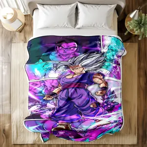 Dragon Ball Printed Blanket with Dynamic Anime Character & Galaxy Scene Prints - Super Soft & Skin - friendly, Long - Lasting & Quick - Drying, Machine Washable, Multi - Size for Bed, Sofa, Travel, Camping & Office Naps, Ideal Gift for Anime Fans