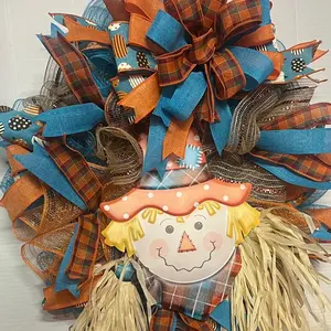 Fall scarecrow wreath