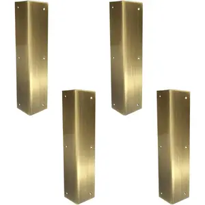 4Pcs Antique Pure Brass Corner Protectors Braces for Classical Furniture Tables Chairs Cabinet Corner Guard (Antique Bronze)