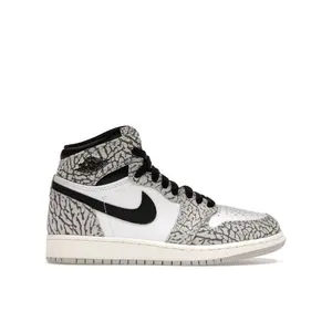 Jordan Kid's 1 Retro High OG White Cement Basketball Shoes, from StockX